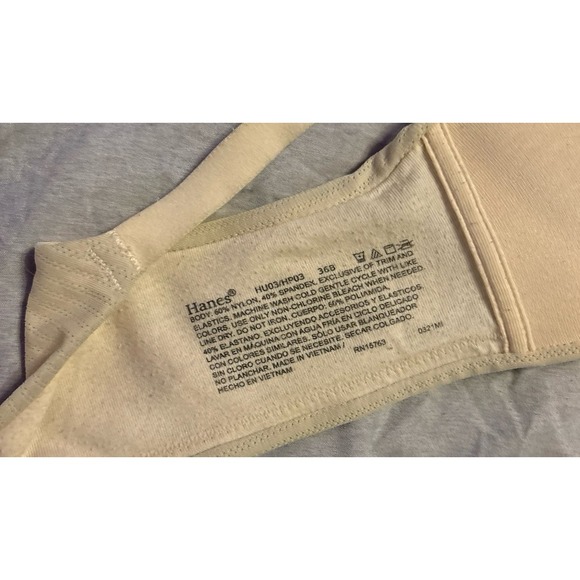 Hanes Beige Ultimate T Shirt Soft Contour Wirefree Bra, 36B‎ - Picture 4 of 5